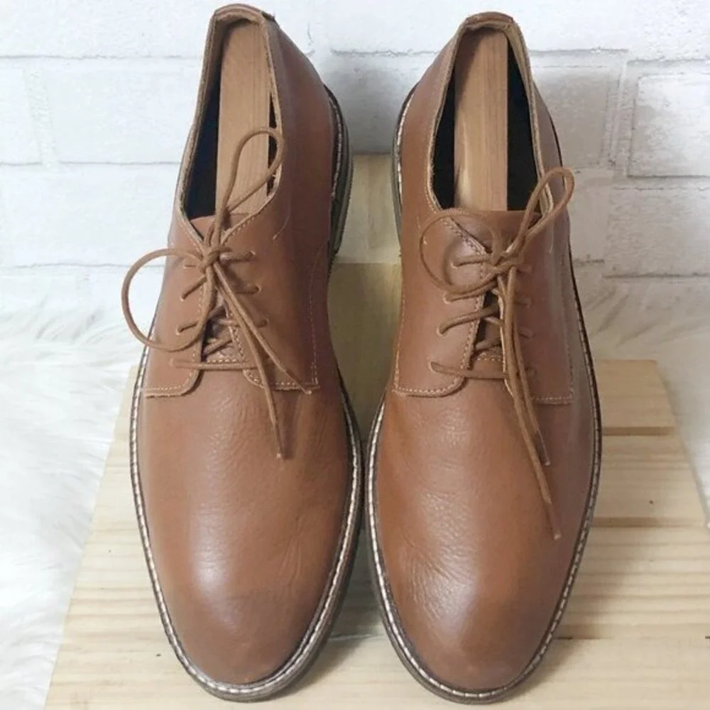 Bostonian‎ Commonwealth Dezmin Plain Oxford Dark Tan Leather Men's Size 9M